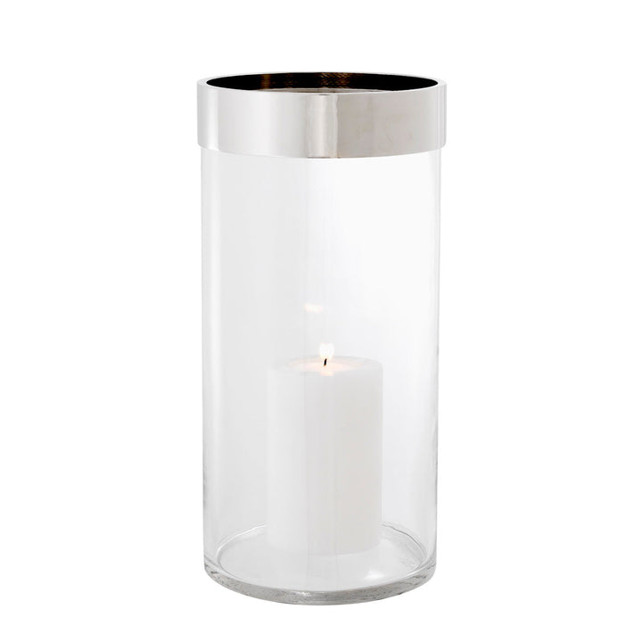 Hurricane Vertex L Clear Glass Nickel Finish Accessories Eichholtz