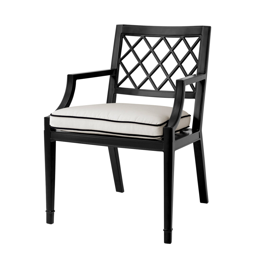 Outdoor Dining Chair Paladium With Arm Black Finish Outdoor Eichholtz