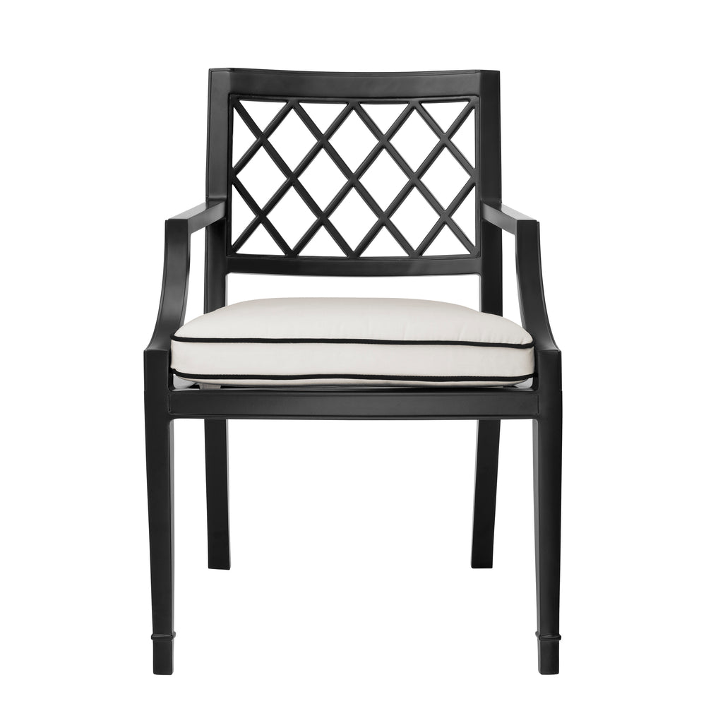 Outdoor Dining Chair Paladium With Arm Black Finish Outdoor Eichholtz