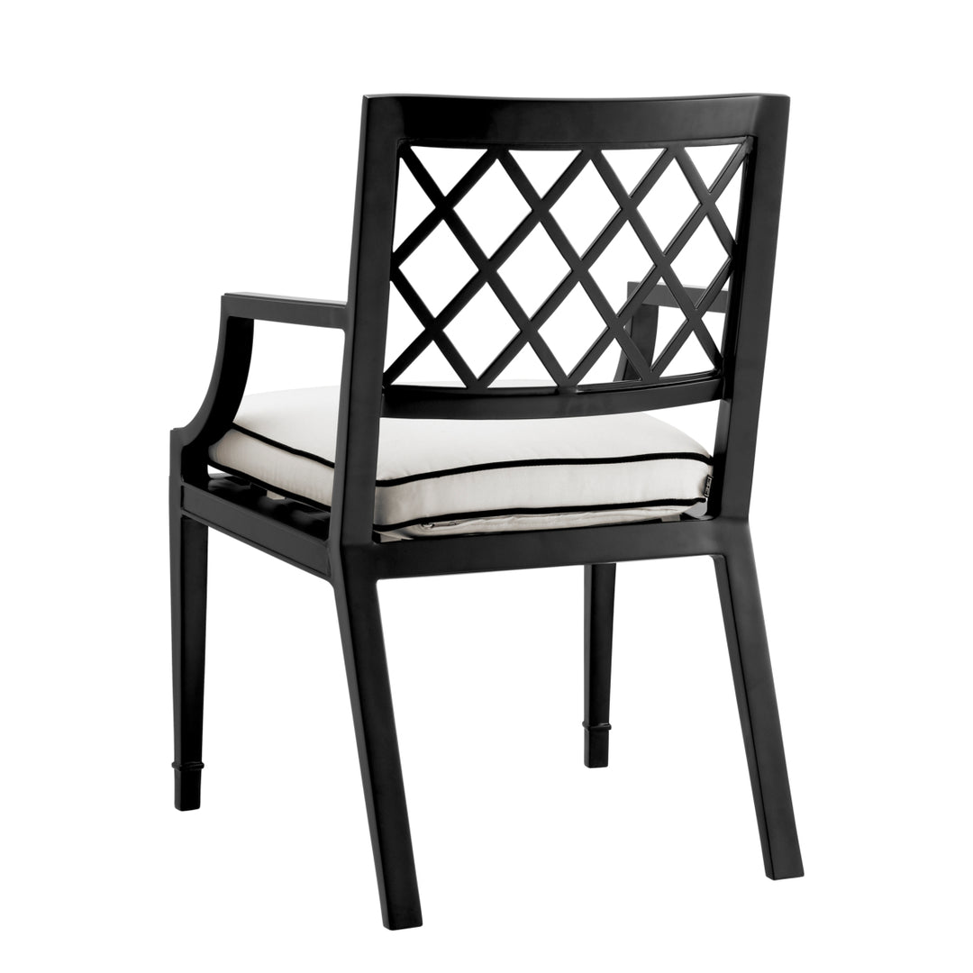 Outdoor Dining Chair Paladium With Arm Black Finish Outdoor Eichholtz