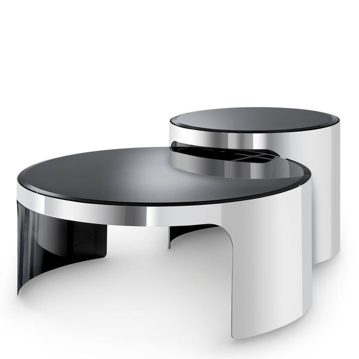 Coffee Table Piemonte Set Of 2 Polished Stainless Steel Furniture Eichholtz