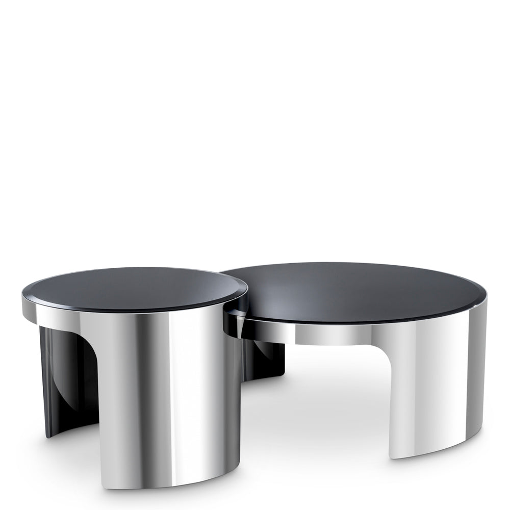 Coffee Table Piemonte Set Of 2 Polished Stainless Steel Coffee Tables Eichholtz