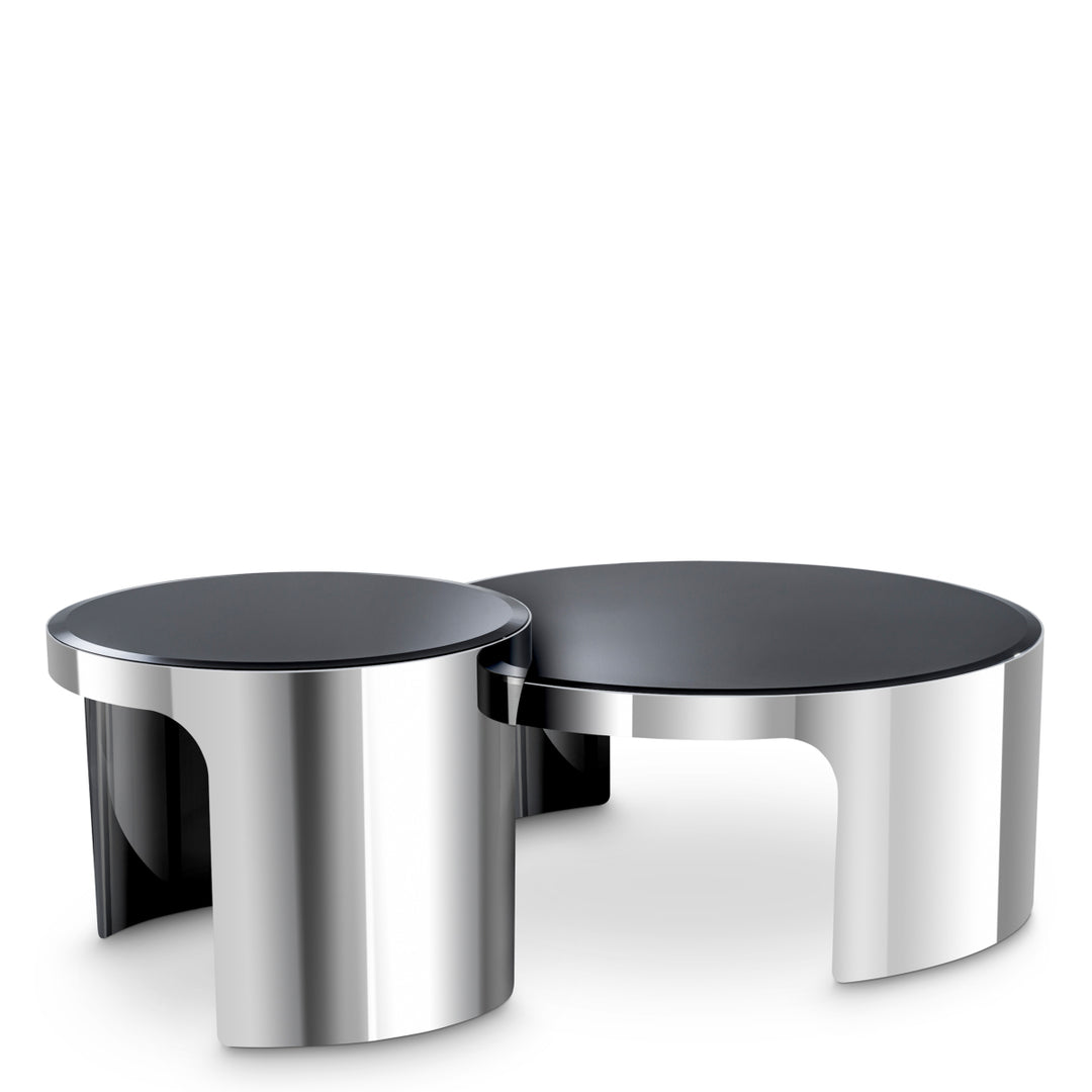 Coffee Table Piemonte Set Of 2 Polished Stainless Steel Furniture Eichholtz