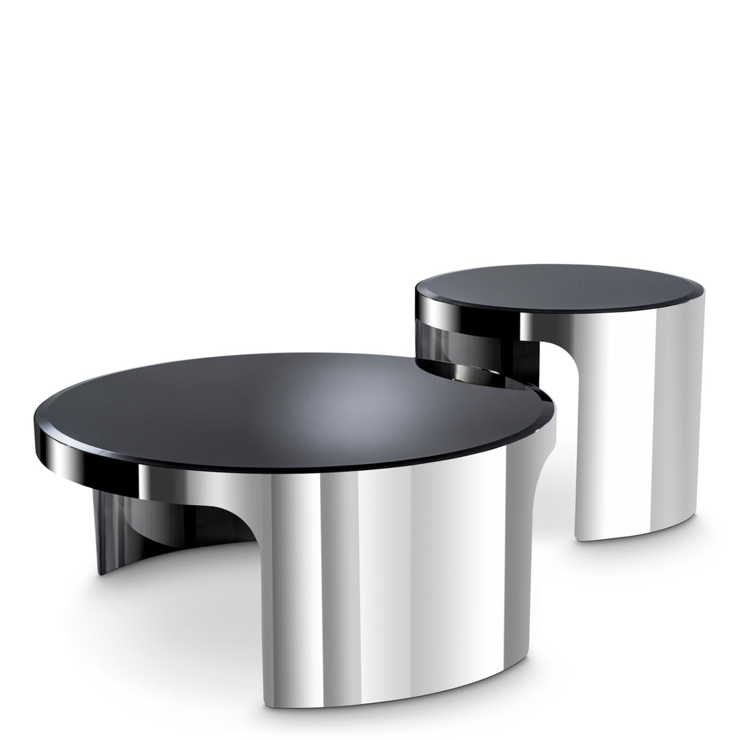 Coffee Table Piemonte Set Of 2 Polished Stainless Steel Furniture Eichholtz