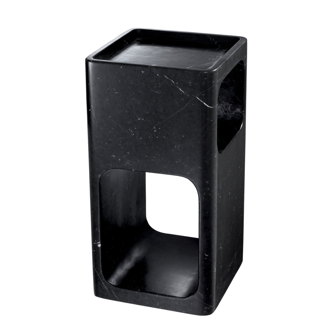 Side Table Adler Honed Black Marble Tables Eichholtz