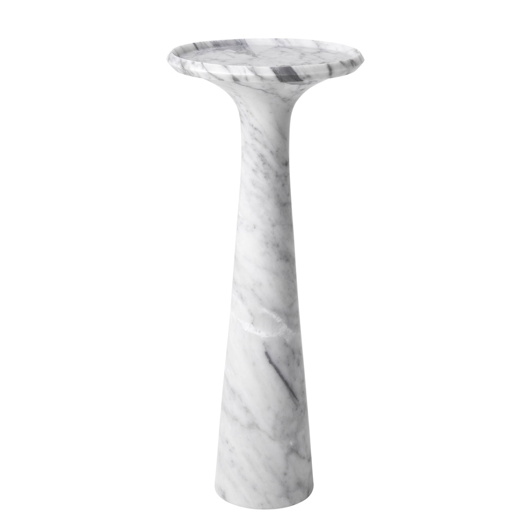 Side Table Pompano High Honed Carrera Marble Tables Eichholtz