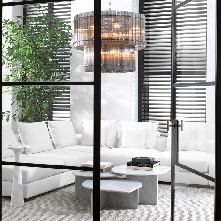 Side Table Pompano High Honed Carrera Marble Tables Eichholtz