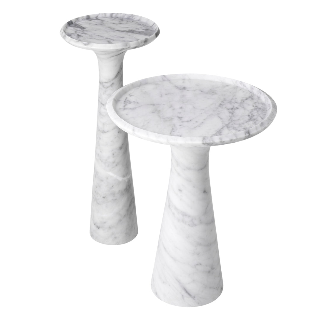 Side Table Pompano High Honed Carrera Marble Tables Eichholtz