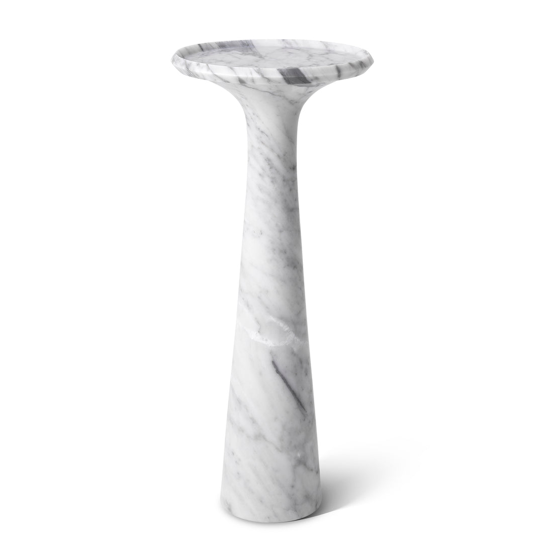 Side Table Pompano High Honed Carrera Marble Tables Eichholtz