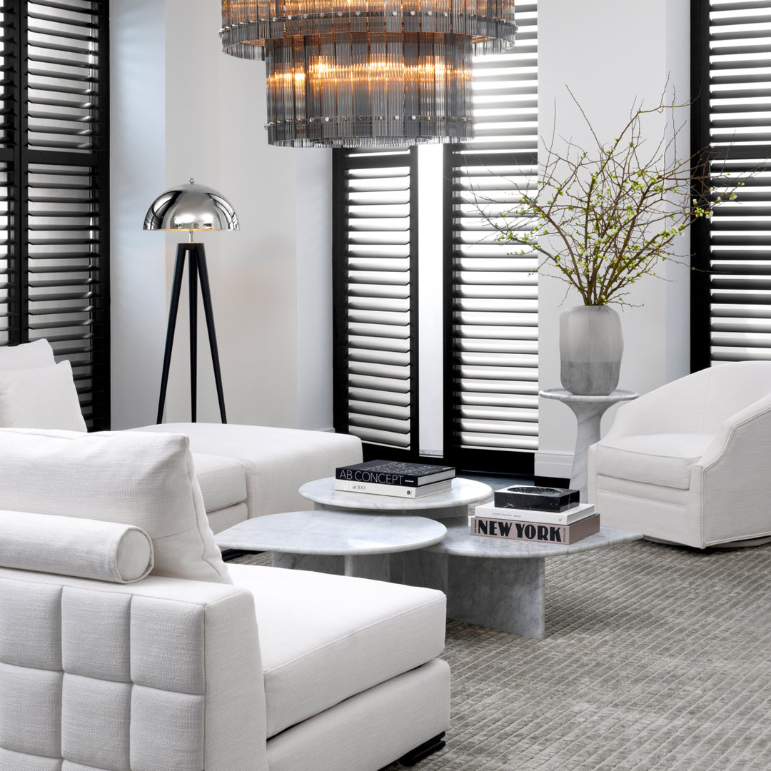 Side Table Pompano Low Honed Carrera Marble Furniture Eichholtz