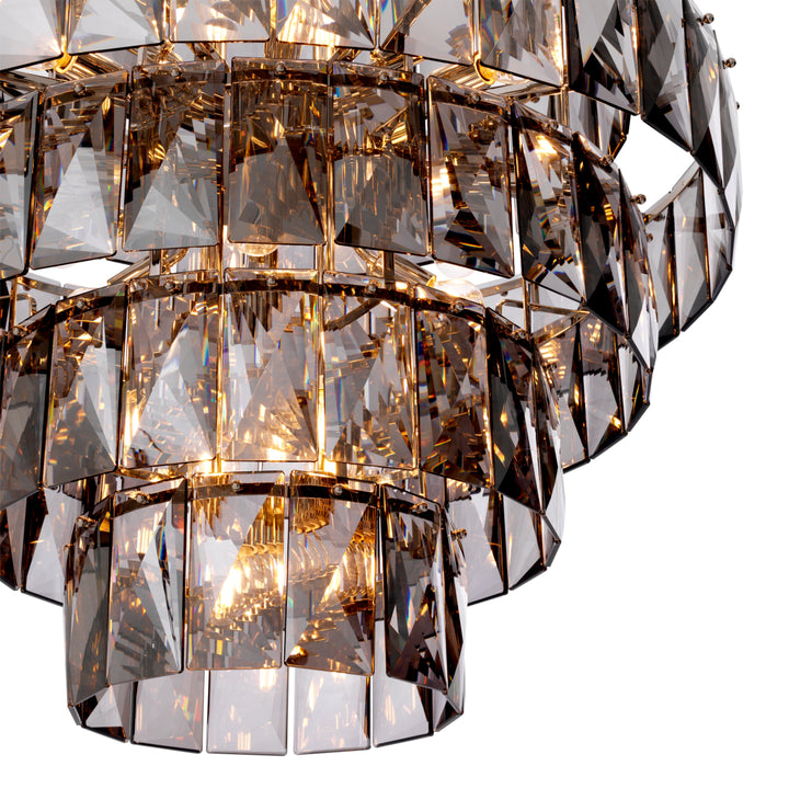 Chandelier Amazone L Nickel Finish Smoke Crystal Glass Lighting Eichholtz