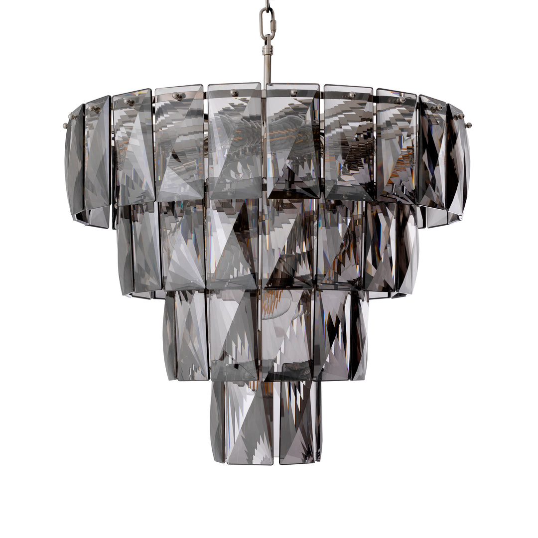 Chandelier Amazone S Nickel Finish Smoke Crystal Glass Lighting Eichholtz