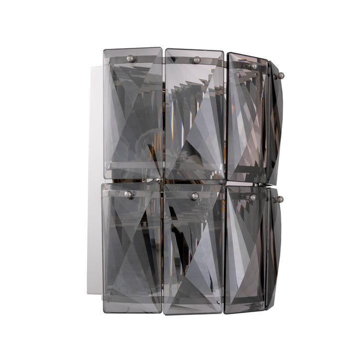 Wall Lamp Amazone Nickel Finish Smoke Crystal Glass Lighting Eichholtz