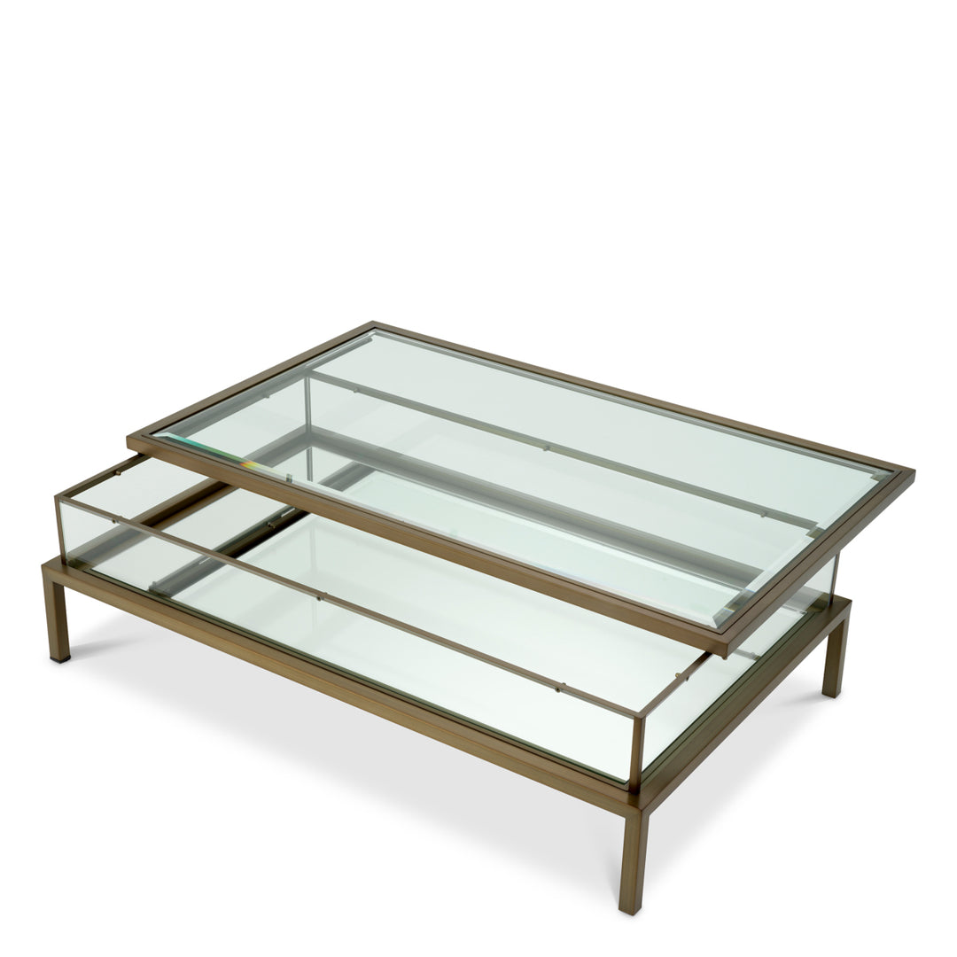 Coffee Table Harvey Rectangular Brushed Brass Finish Furniture Eichholtz