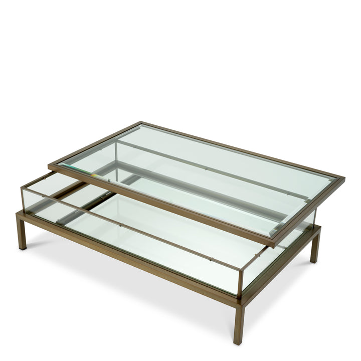 Coffee Table Harvey Rectangular Brushed Brass Finish Furniture Eichholtz