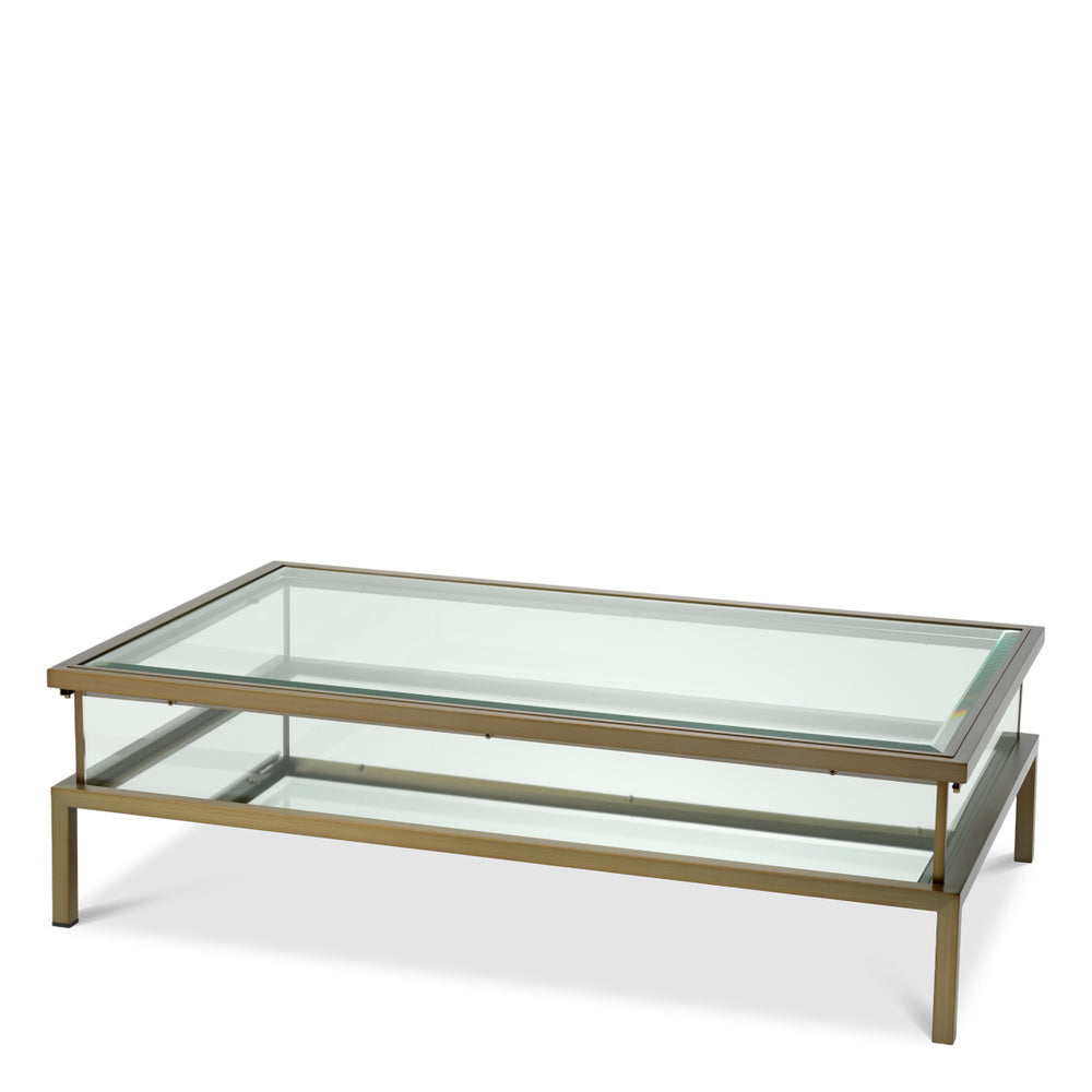 Coffee Table Harvey Rectangular Brushed Brass Finish Furniture Eichholtz