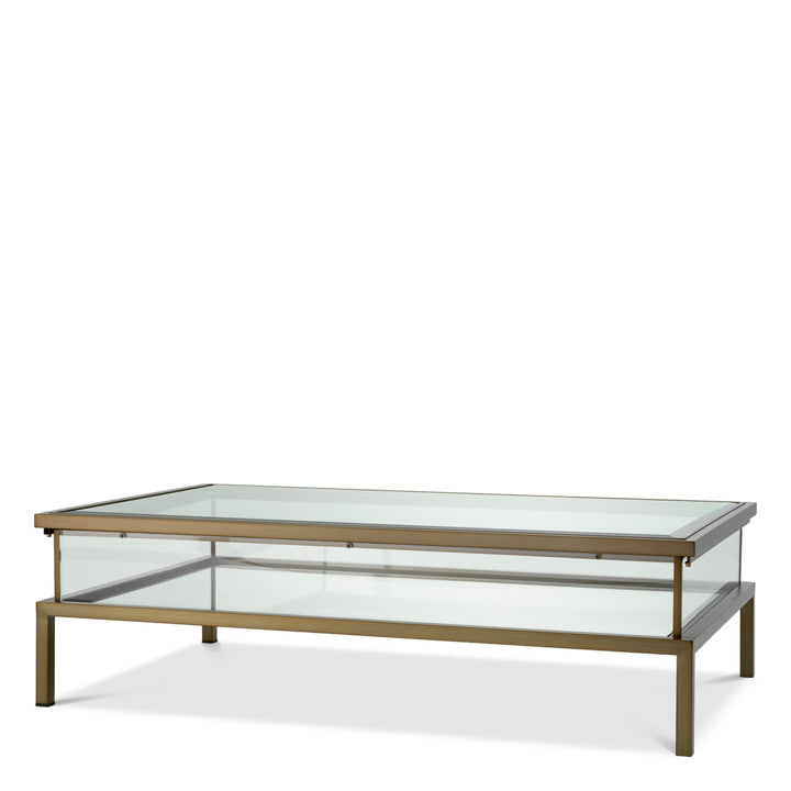 Coffee Table Harvey Rectangular Brushed Brass Finish Furniture Eichholtz
