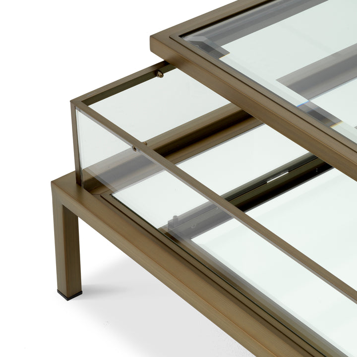 Coffee Table Harvey Rectangular Brushed Brass Finish Furniture Eichholtz