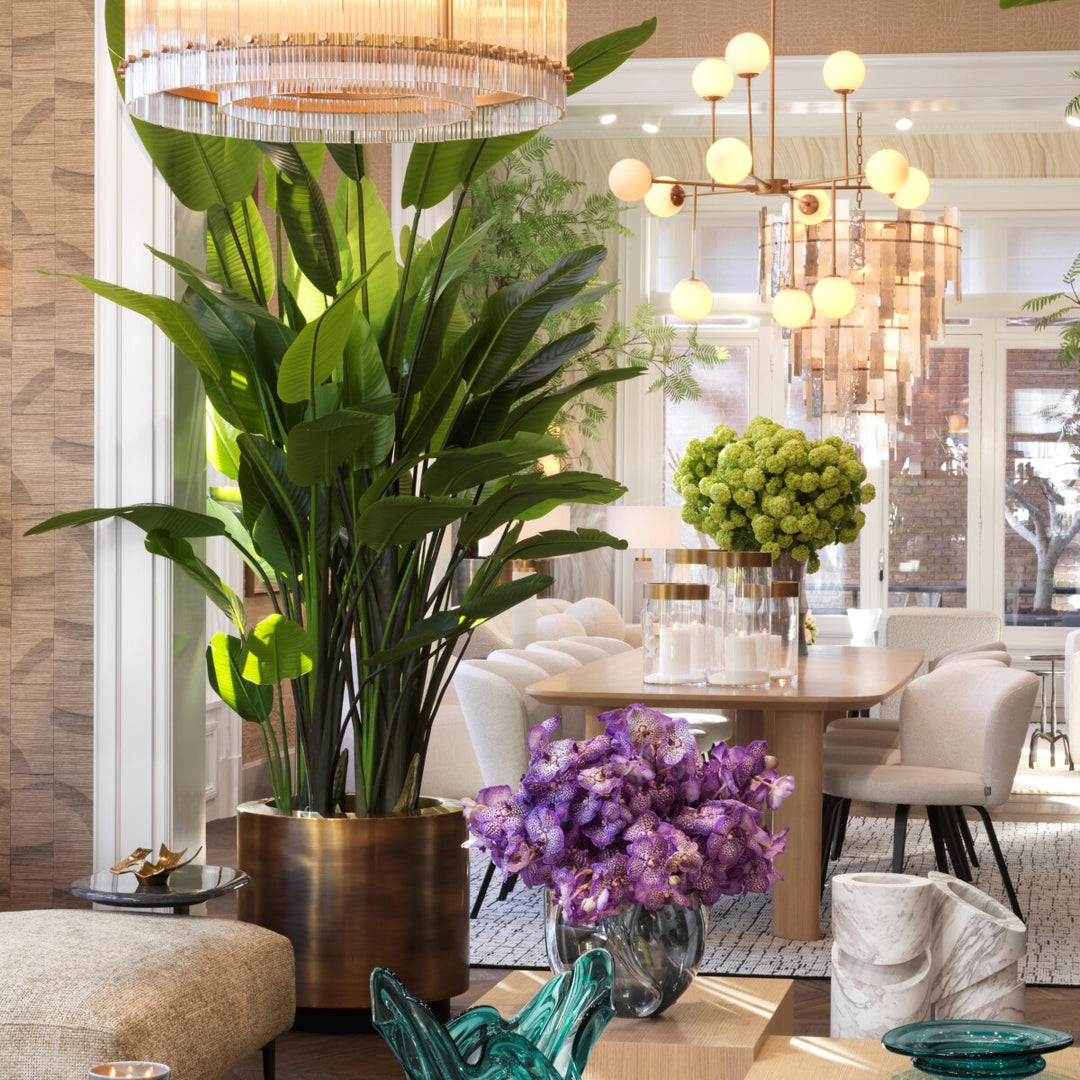 Planter Jasper Round S Vintage Brass Finish Accessories Eichholtz