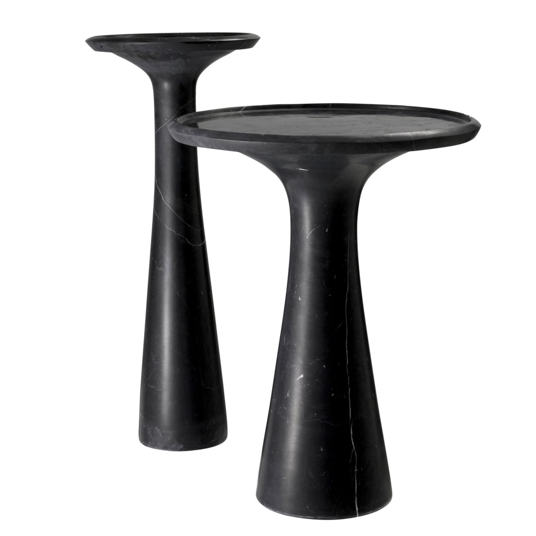 Side Table Pompano High Honed Black Marble Tables Eichholtz