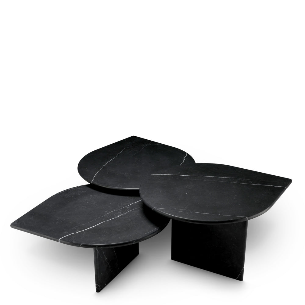 Coffee Table Naples Set Of 3 Honed Black Marble Coffee Tables Eichholtz