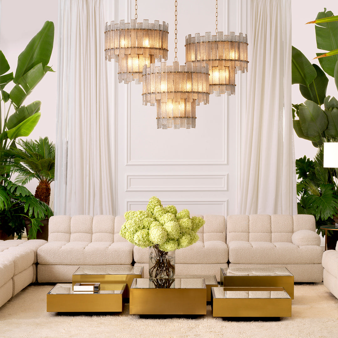 Coffee Table Esposito Set Of 4 Brushed Brass Finish Bevelled Mirror Glass Furniture Eichholtz