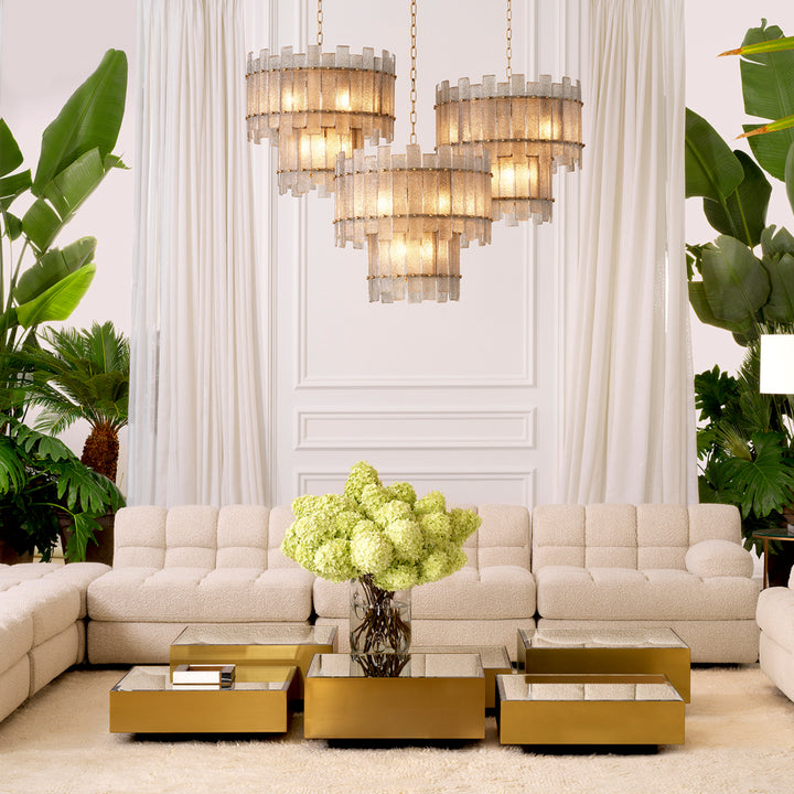 Coffee Table Esposito Set Of 4 Brushed Brass Finish Bevelled Mirror Glass Furniture Eichholtz