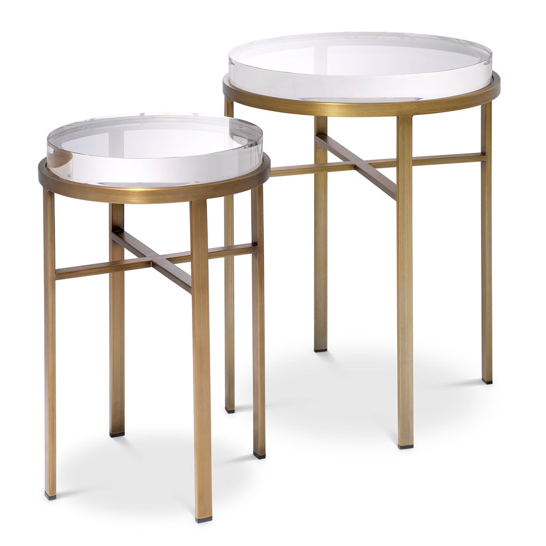 Side Table Hoxton Set Of 2 Brushed Brass Finish Furniture Eichholtz