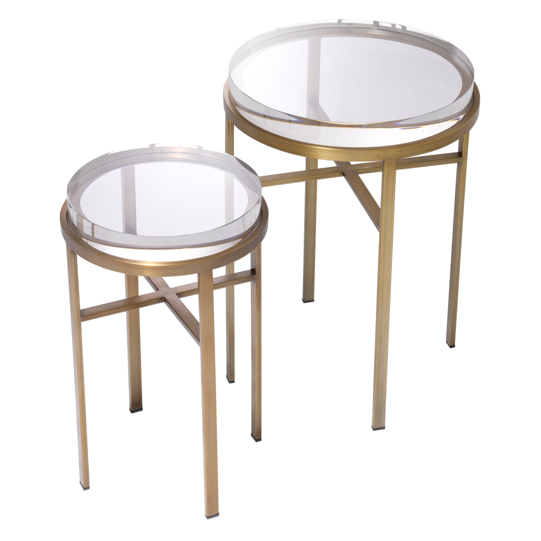 Side Table Hoxton Set Of 2 Brushed Brass Finish Furniture Eichholtz