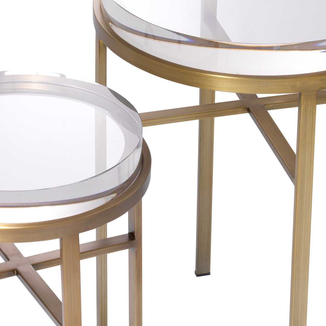 Side Table Hoxton Set Of 2 Brushed Brass Finish Furniture Eichholtz