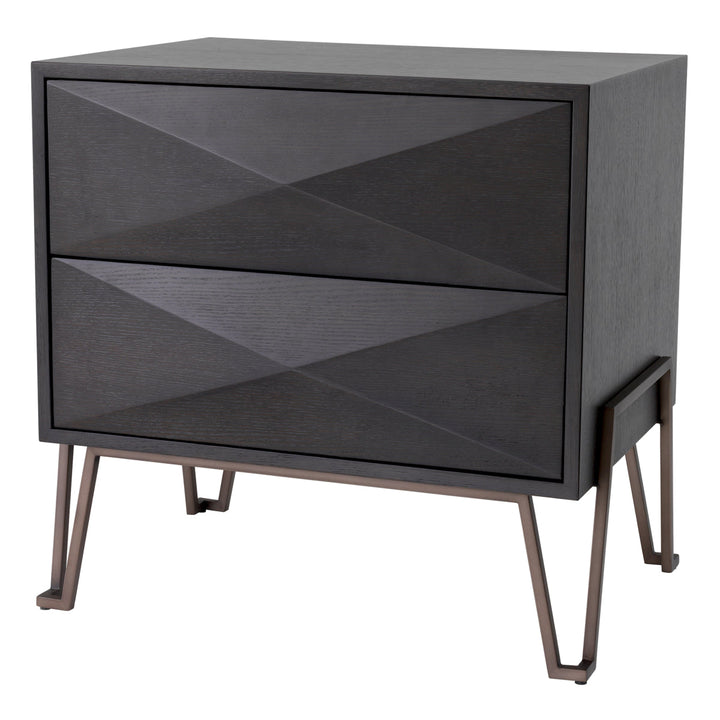 Nightstand Highland Charcoal Oak Veneer Furniture Eichholtz