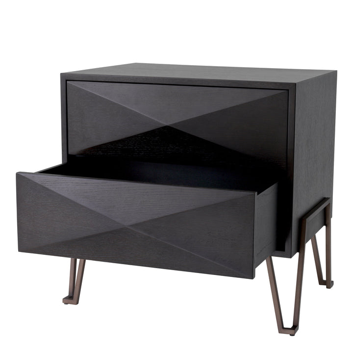 Nightstand Highland Charcoal Oak Veneer Furniture Eichholtz