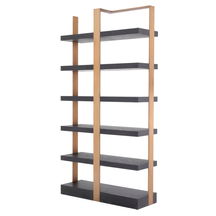 Cabinet Geo Charcoal Grey Crown Oak Veneer Brushed Brass Finish Furniture Eichholtz