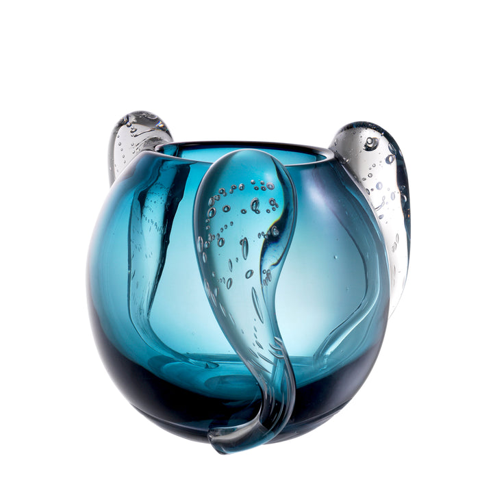 Vase Sianluca S Hand Blown Glass Blue Colour Accessories Eichholtz