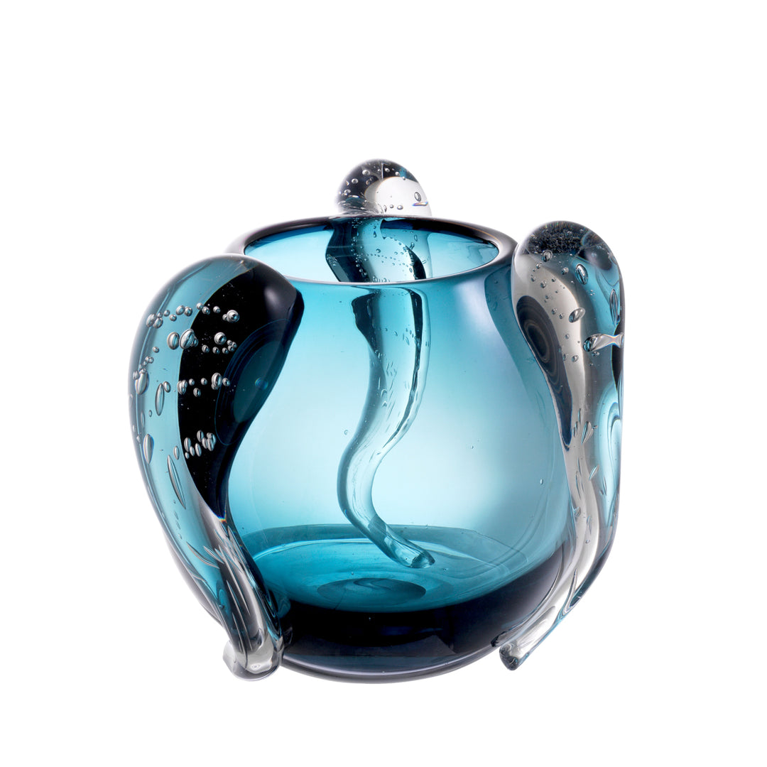 Vase Sianluca S Hand Blown Glass Blue Colour Accessories Eichholtz