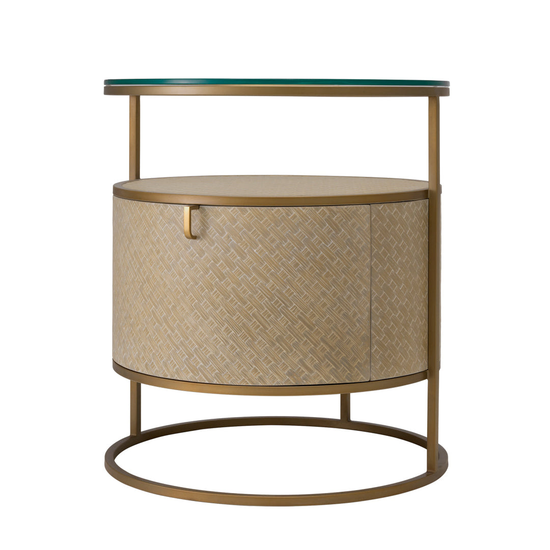 Nightstand Napa Valley Woven Washed Oak Veneer Bedroom Eichholtz