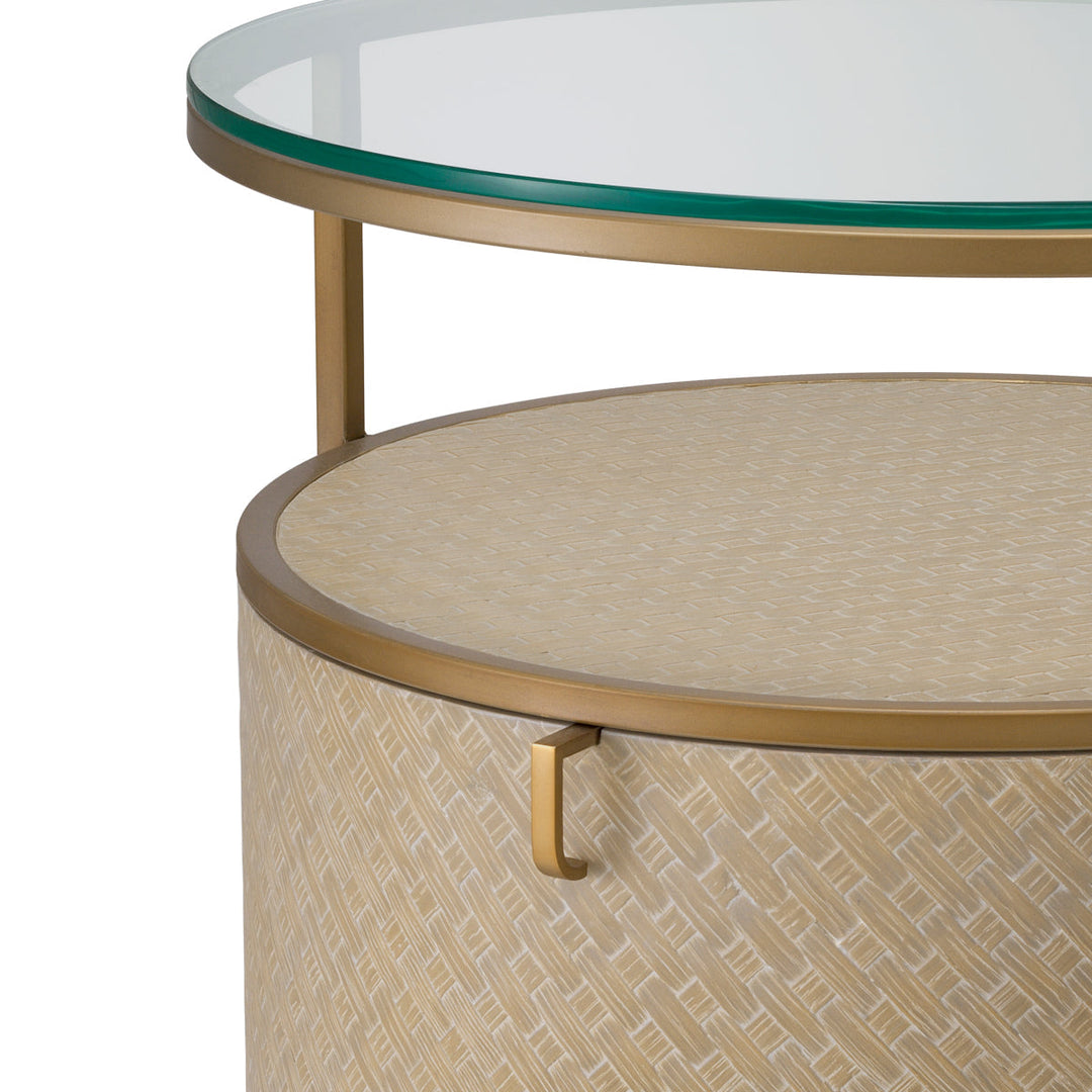 Nightstand Napa Valley Woven Washed Oak Veneer Bedroom Eichholtz