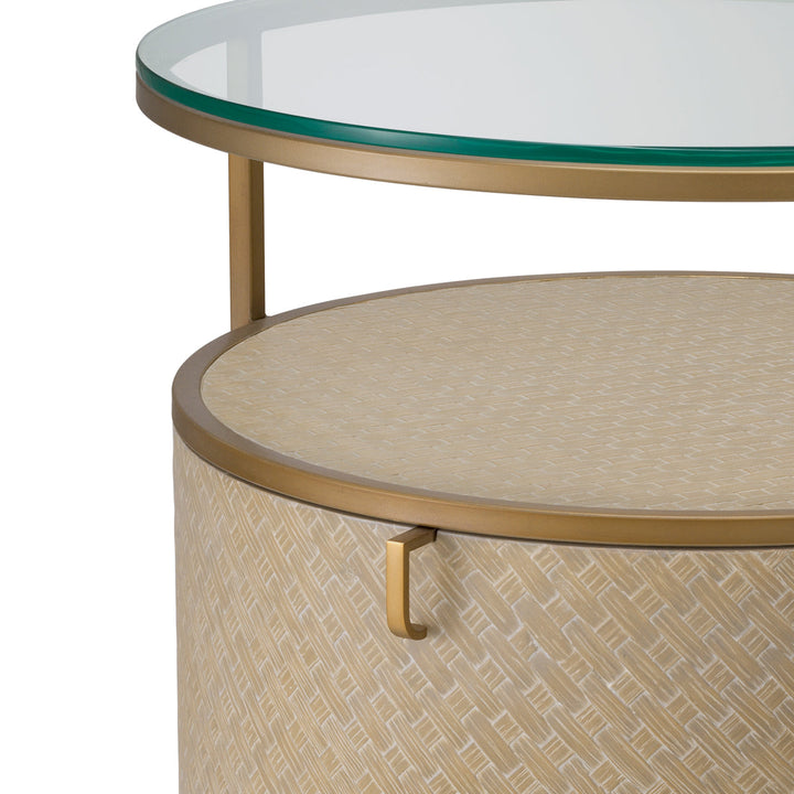 Nightstand Napa Valley Woven Washed Oak Veneer Bedroom Eichholtz
