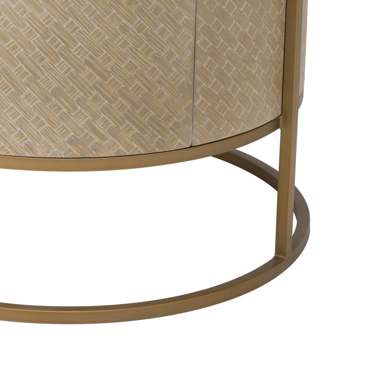 Nightstand Napa Valley Woven Washed Oak Veneer Bedroom Eichholtz