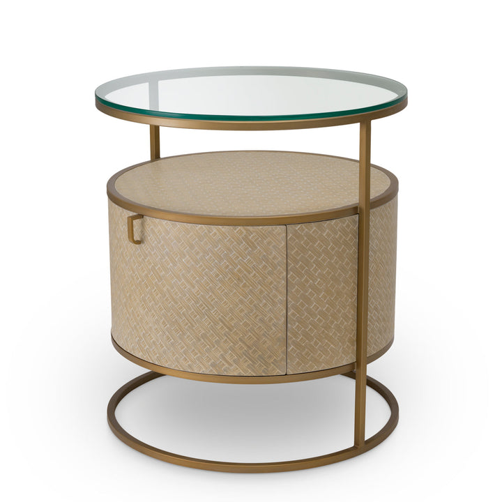 Nightstand Napa Valley Woven Washed Oak Veneer Bedroom Eichholtz