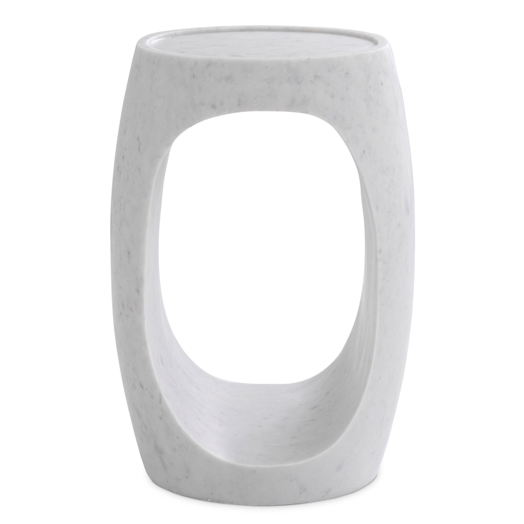 Side Table Clipper High Honed White Marble Furniture Eichholtz