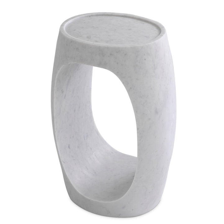 Side Table Clipper High Honed White Marble Furniture Eichholtz