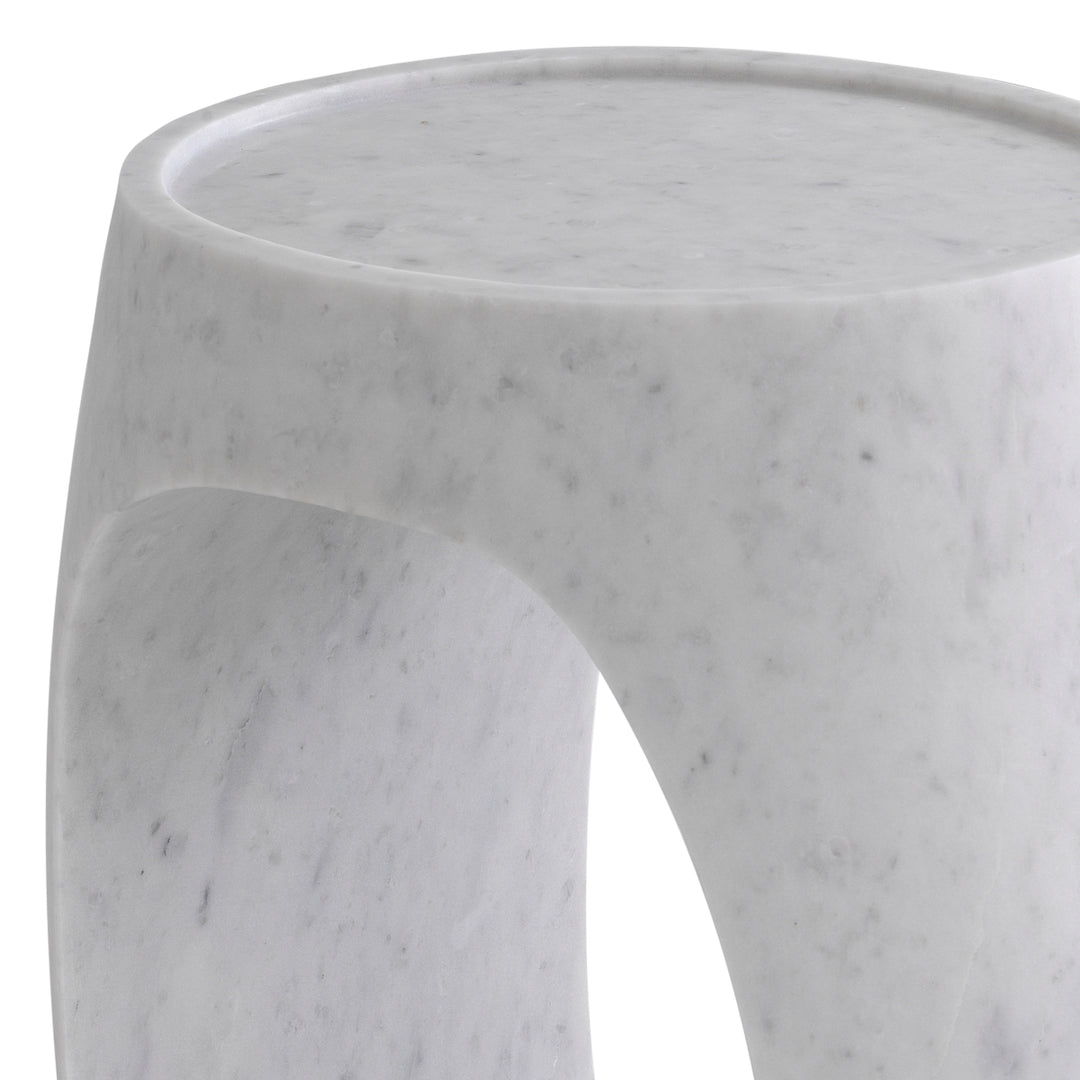Side Table Clipper High Honed White Marble Furniture Eichholtz