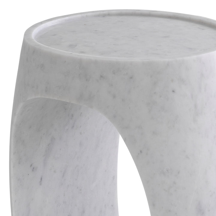 Side Table Clipper High Honed White Marble Furniture Eichholtz