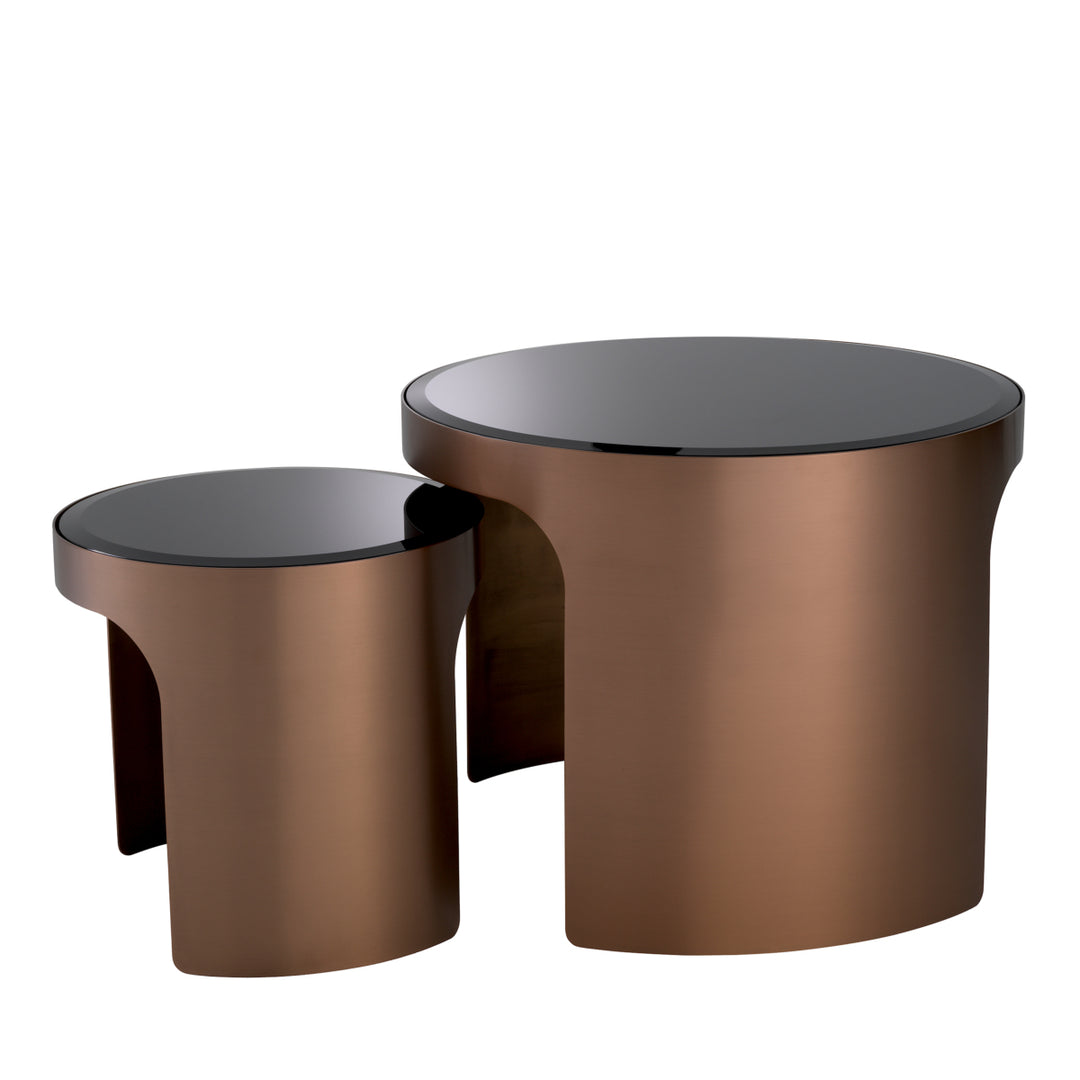 Side Table Piemonte Set Of 2 Brushed Copper Finish Furniture Eichholtz