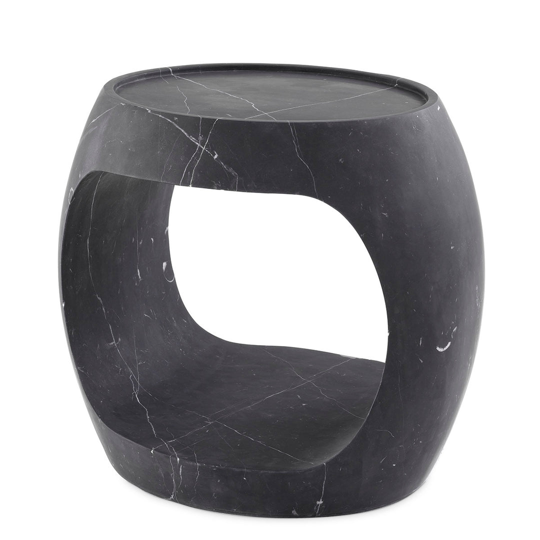Side Table Clipper Low Honed Black Marble Side Tables Eichholtz