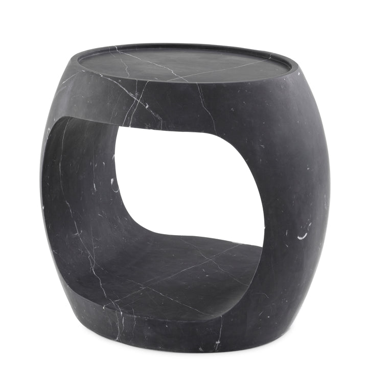 Side Table Clipper Low Honed Black Marble Furniture Eichholtz