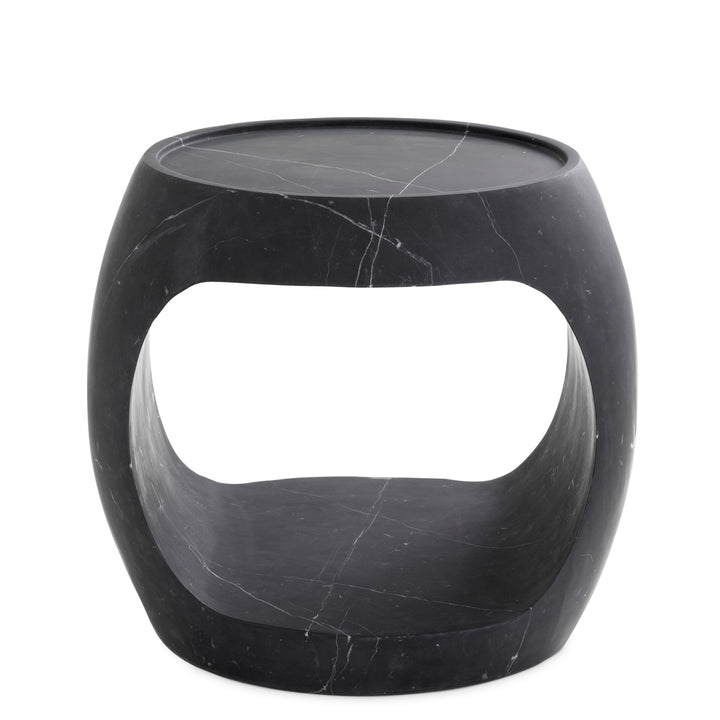 Side Table Clipper Low Honed Black Marble Furniture Eichholtz