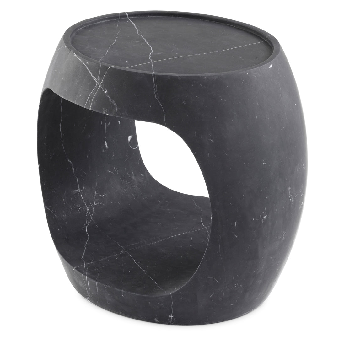 Side Table Clipper Low Honed Black Marble Furniture Eichholtz