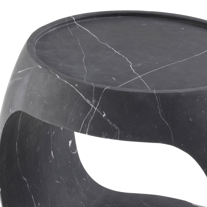 Side Table Clipper Low Honed Black Marble Furniture Eichholtz
